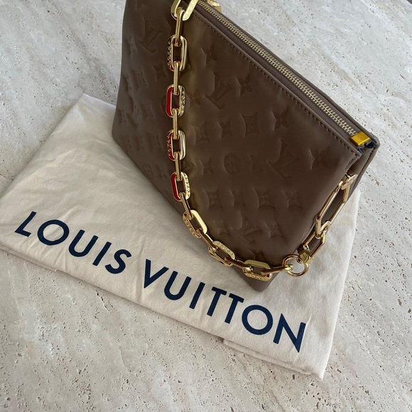 Louis Vuitton Coussin PM Taupe with Gold Chain - Picture 5 of 7
